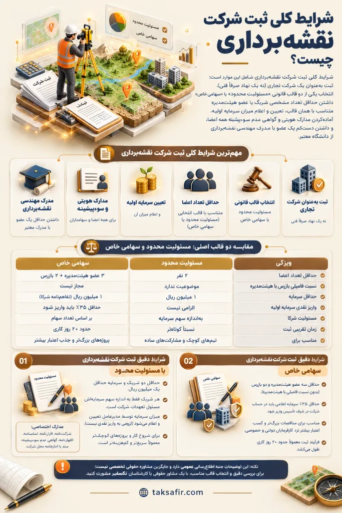 ثبت شرکت نقشه برداری | شرایط، مدارک و مراحل ثبت 3 requirements for registering a surveying company optimized