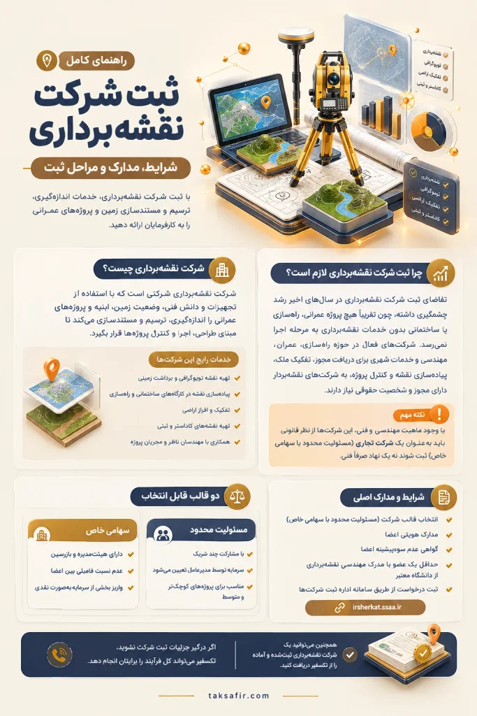 ثبت شرکت نقشه برداری | شرایط، مدارک و مراحل ثبت 2 surveying company registration guide optimized