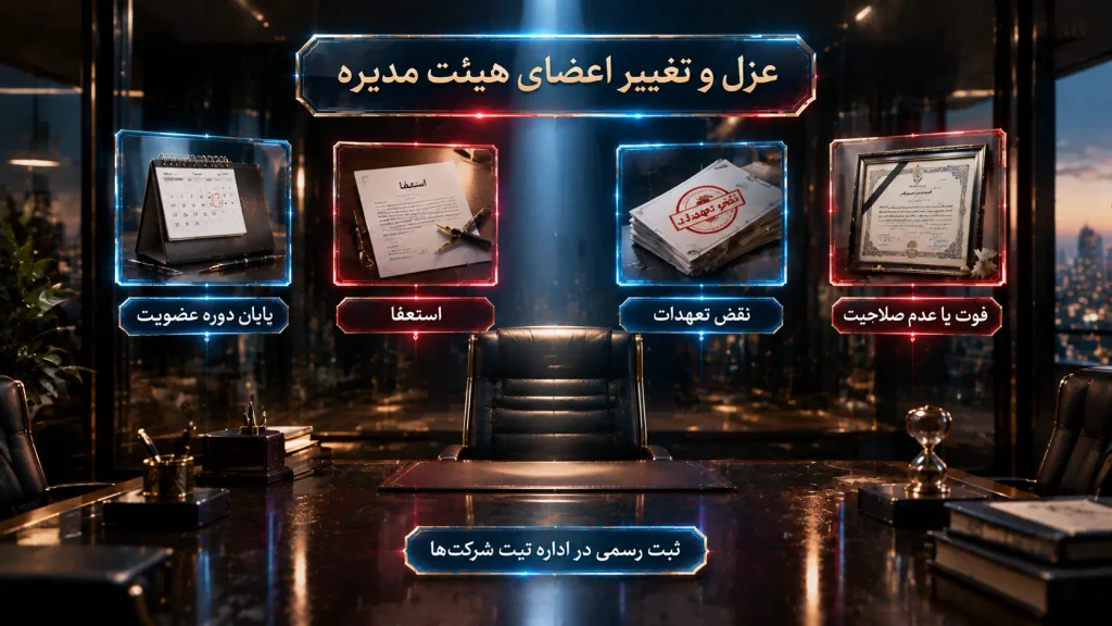 انتخاب هیئت مدیره شرکت | شرایط، مراحل و نکات مهم ۱۴۰۵ 5 عزل و تغییر اعضای هیئت مدیره